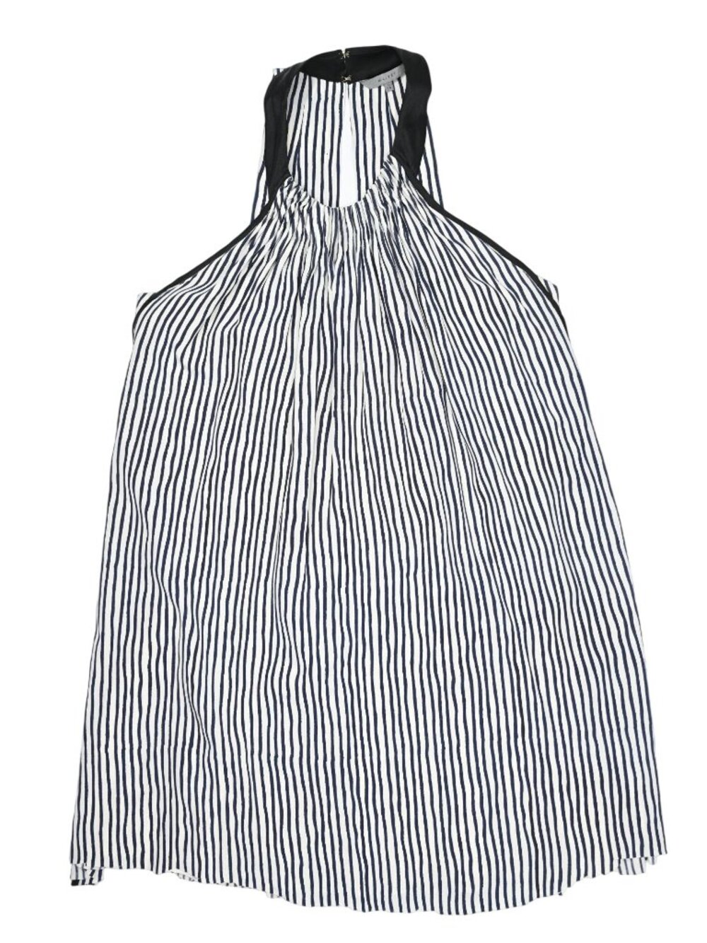 Maiyet Halter Mini Dress in Black White Stripe